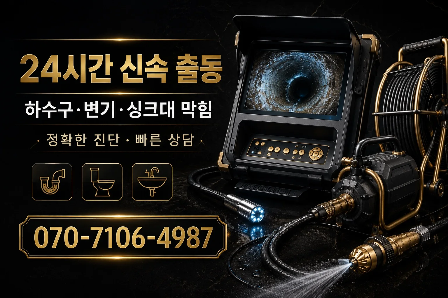 온마루배관 블랙 골드 배관내시경 장비 서비스 안내